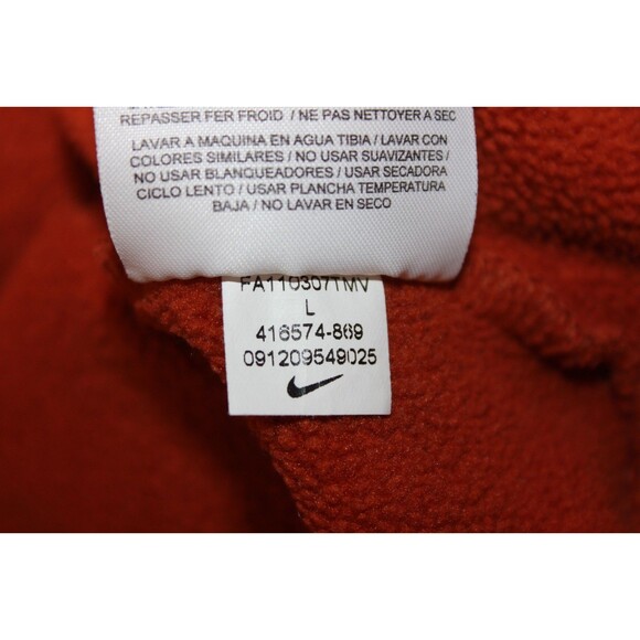 Nike Golf 1/4 Zip Sweatshirt Mens Therma Fit Pullover Orange Fleece Lined Logo L - Picture 11 of 11